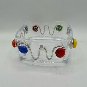 Plastic Bowl with Swirl Design and colored beads